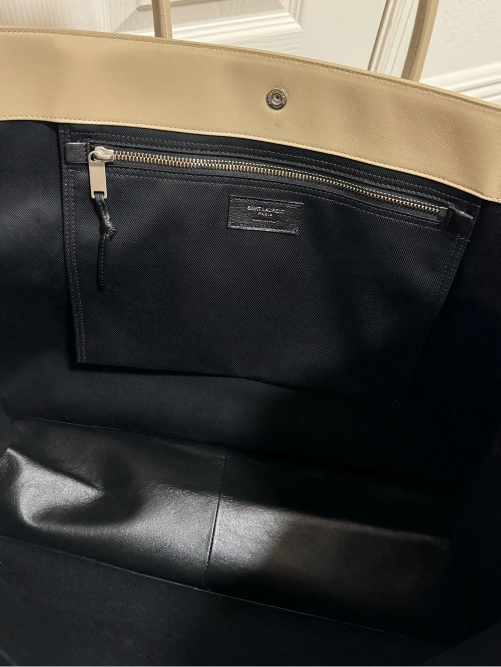 Saint Laurent Rive Gauche Tan Leather Tote Bag